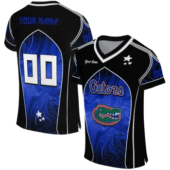 personalized florida gators halftone slant blue black jersey best selling