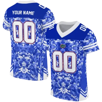 personalized florida gators mirrored pattern blue jersey best selling