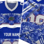 personalized florida gators mirrored pattern blue jersey best selling