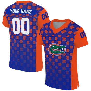 personalized florida gators stacked rectangle blue jersey best selling