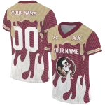 personalized florida state seminoles dripping flames garnet white jersey best selling