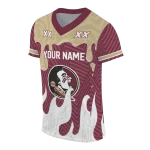 personalized florida state seminoles dripping flames garnet white jersey best selling