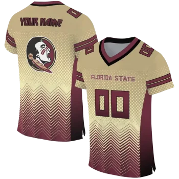 personalized florida state seminoles halftone sweep gold black jersey best selling