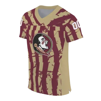 personalized florida state seminoles stripe splatter garnet jersey fashion forward