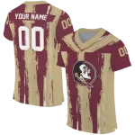 personalized florida state seminoles striped texture garnet jersey best selling