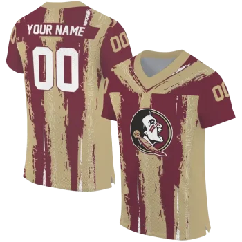 personalized florida state seminoles striped texture garnet jersey best selling