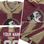 personalized florida state seminoles striped texture garnet jersey best selling