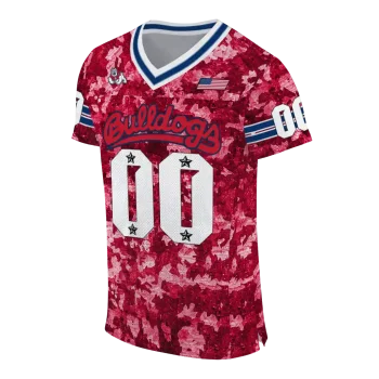 personalized fresno state bulldogs camouflage abstract red jersey fashion forward