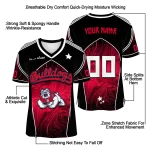 personalized fresno state bulldogs halftone slant red black jersey best selling