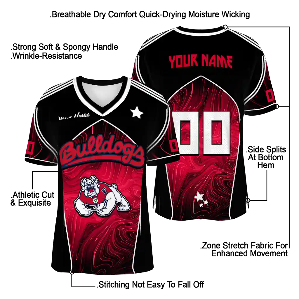 personalized fresno state bulldogs halftone slant red black jersey latest model personalized fresno state bulldogs halftone slant red black jersey latest model