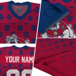 personalized fresno state bulldogs stacked rectangle red jersey best selling