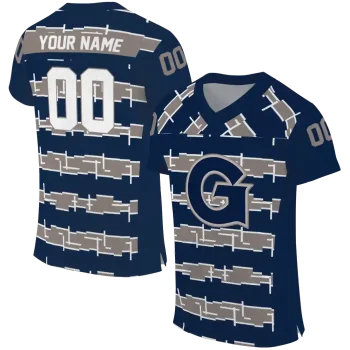 personalized georgetown hoyas layered grids blue jersey best selling