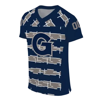 personalized georgetown hoyas layered grids blue jersey fashion forward