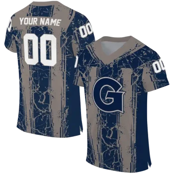personalized georgetown hoyas rugged stripes blue jersey best selling