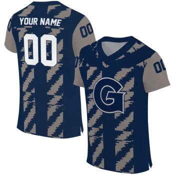 personalized georgetown hoyas stripe block blue jersey best selling