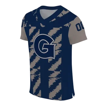 personalized georgetown hoyas stripe block blue jersey fashion forward
