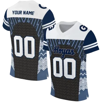 personalized georgetown hoyas tire arrows blue black white jersey best selling