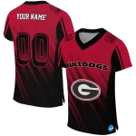 personalized georgia bulldogs halftone flow red black jersey best selling