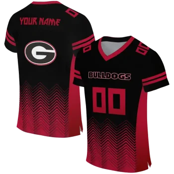 personalized georgia bulldogs halftone sweep black jersey best selling
