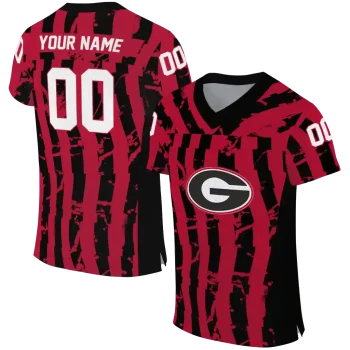 personalized georgia bulldogs stripe splatter red jersey best selling