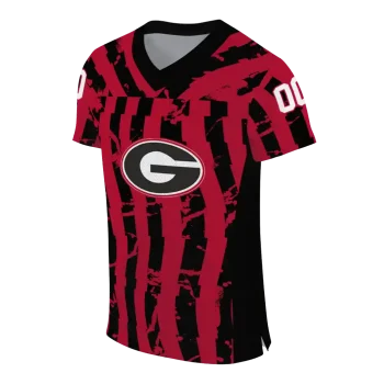 personalized georgia bulldogs stripe splatter red jersey fashion forward
