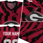 personalized georgia bulldogs stripe splatter red jersey best selling