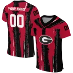 personalized georgia bulldogs striped texture red jersey best selling
