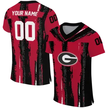 personalized georgia bulldogs striped texture red jersey best selling