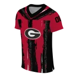 personalized georgia bulldogs striped texture red jersey best selling