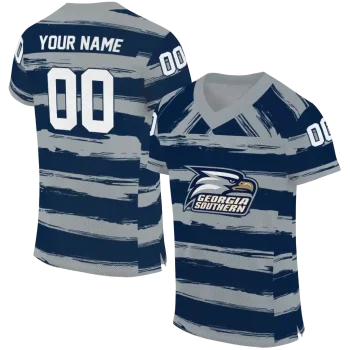 personalized georgia southern eagles art stripe blue jersey best selling
