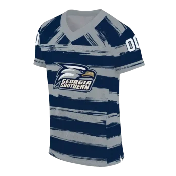 personalized georgia southern eagles art stripe blue jersey fashion forward