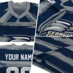 personalized georgia southern eagles art stripe blue jersey best selling