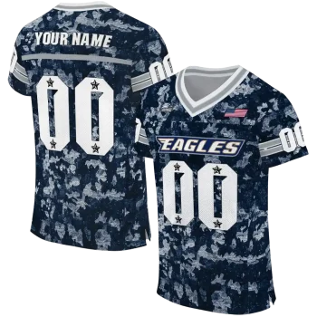 personalized georgia southern eagles camouflage abstract blue jersey best selling