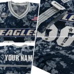 personalized georgia southern eagles camouflage abstract blue jersey best selling