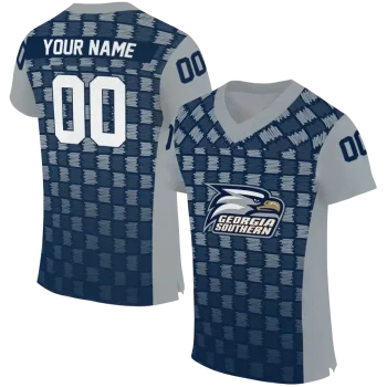 personalized georgia southern eagles stacked rectangle blue jersey best selling