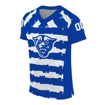 personalized georgia state panthers layered grids blue jersey fashion forward