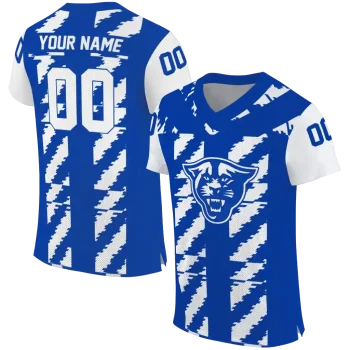 personalized georgia state panthers stripe block blue jersey best selling