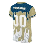 personalized georgia tech yellow jackets dripping flames gold white jersey best selling