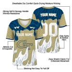 personalized georgia tech yellow jackets dripping flames gold white jersey best selling