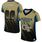 personalized georgia tech yellow jackets halftone flow gold black jersey best selling