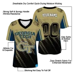 personalized georgia tech yellow jackets halftone flow gold black jersey best selling
