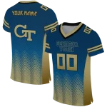 personalized georgia tech yellow jackets halftone sweep blue black jersey best selling