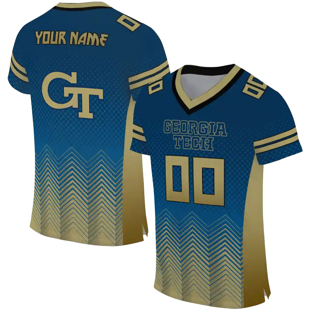 personalized georgia tech yellow jackets halftone sweep blue black jersey best selling personalized georgia tech yellow jackets halftone sweep blue black jersey best selling