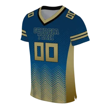 personalized georgia tech yellow jackets halftone sweep blue black jersey fashion forward