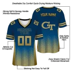 personalized georgia tech yellow jackets halftone sweep blue black jersey best selling