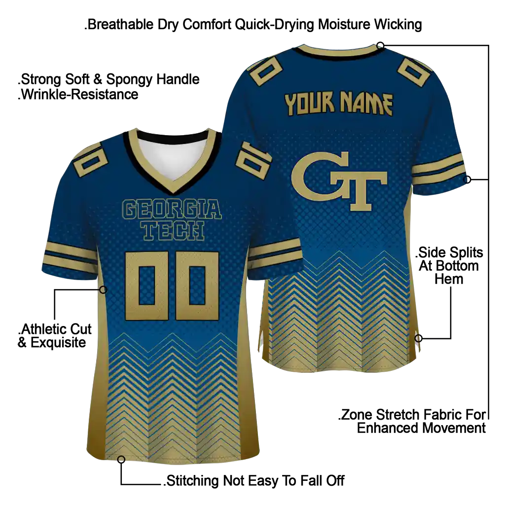 personalized georgia tech yellow jackets halftone sweep blue black jersey latest model personalized georgia tech yellow jackets halftone sweep blue black jersey latest model