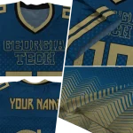 personalized georgia tech yellow jackets halftone sweep blue black jersey best selling
