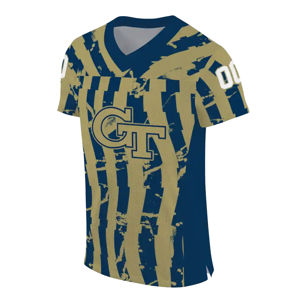 personalized georgia tech yellow jackets stripe splatter gold jersey fashion forward personalized georgia tech yellow jackets stripe splatter gold jersey fashion forward