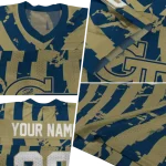 personalized georgia tech yellow jackets stripe splatter gold jersey best selling