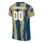 personalized georgia tech yellow jackets striped texture gold jersey best selling